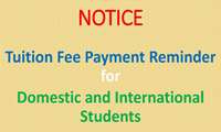 Tuition Fee Payment Reminder for Domestic and International Students